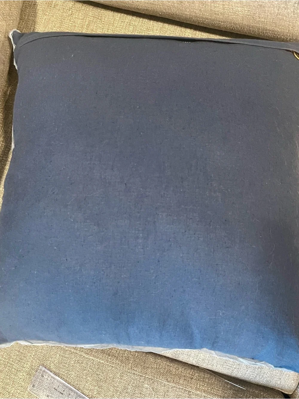 Embroidered Crowned Bird Decorative Pillow - Navy & Teal Accents